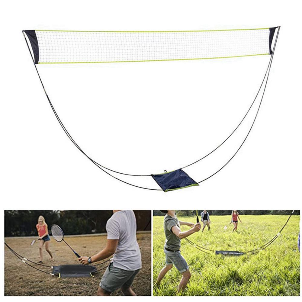 Rede portátil do badminton com suporte leva o saco, rede de badminton do tênis do voleibol de dobramento-configuração fácil para exterior/interno