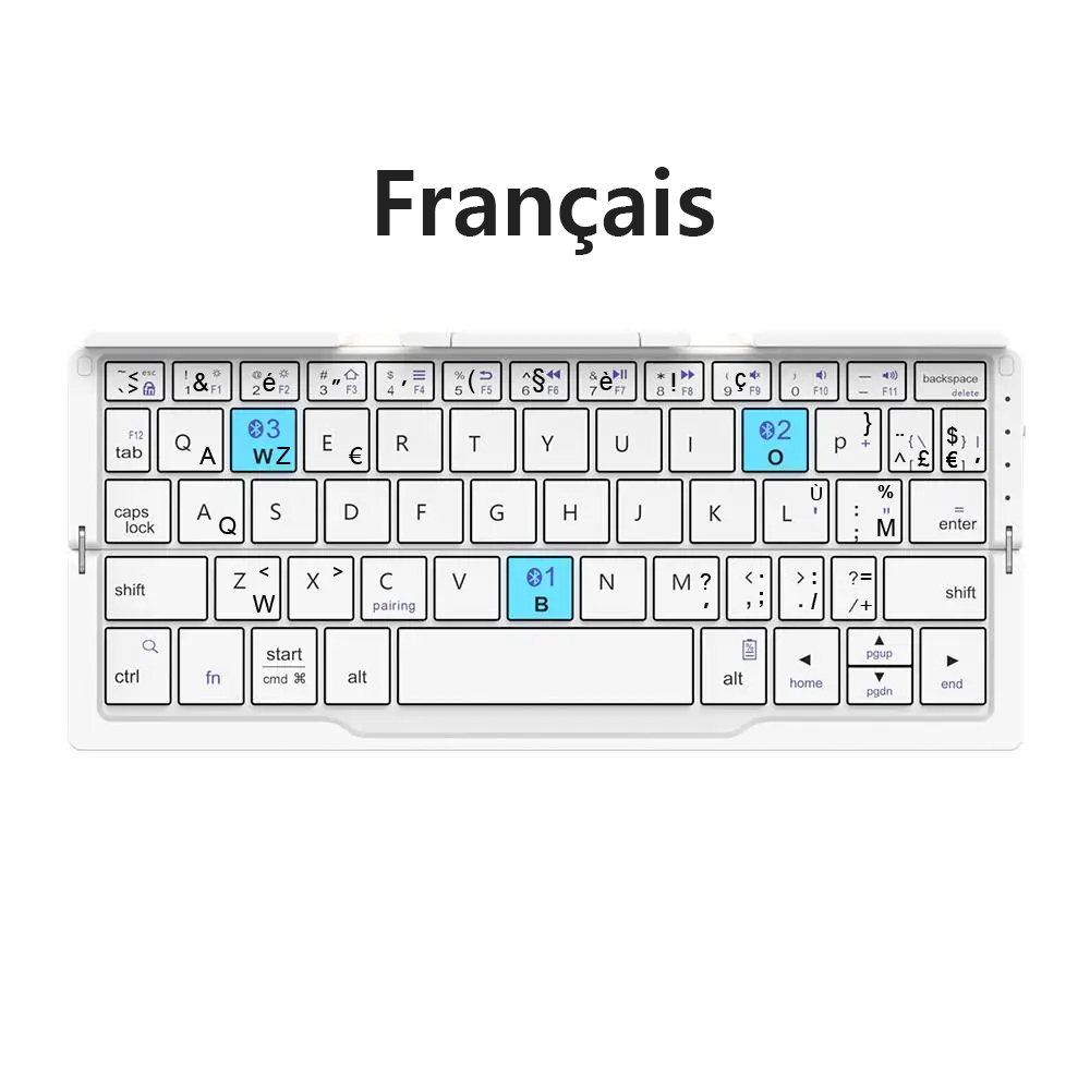 Faltbare drahtlose Mini-Tastatur mit Ständer für Tablet-Telefon Laptop Bluetooth-Tastatur für Android iOS Windows Büro zubehör: WHITE