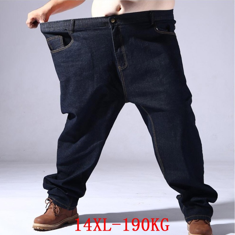 Jeans i stor størrelse til mænd oversize 11xl 12xl 13xl 14xl højtaljede jeansbukser mænd denimbukser lige 62 64 66 elastiske jeans