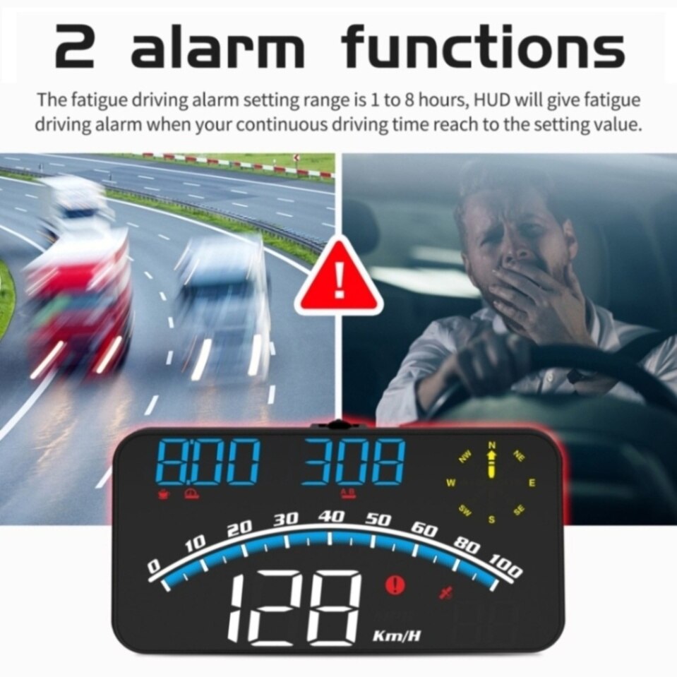 Car HUD 5.5 inch Head-up Display Windshield Projector Digital Vehicle Speedometer Dual System Display for All Vehicles
