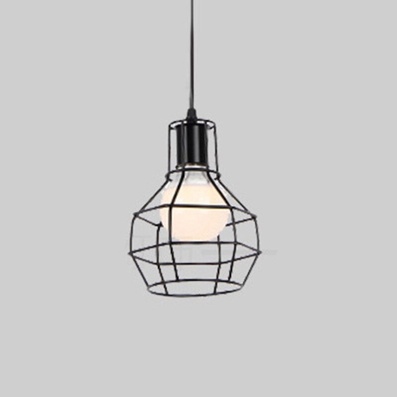 Retro industriel geometrisk sort led jern pendellamper indendørs belysning korridor restaurant soveværelse sengekasse hængelampe
