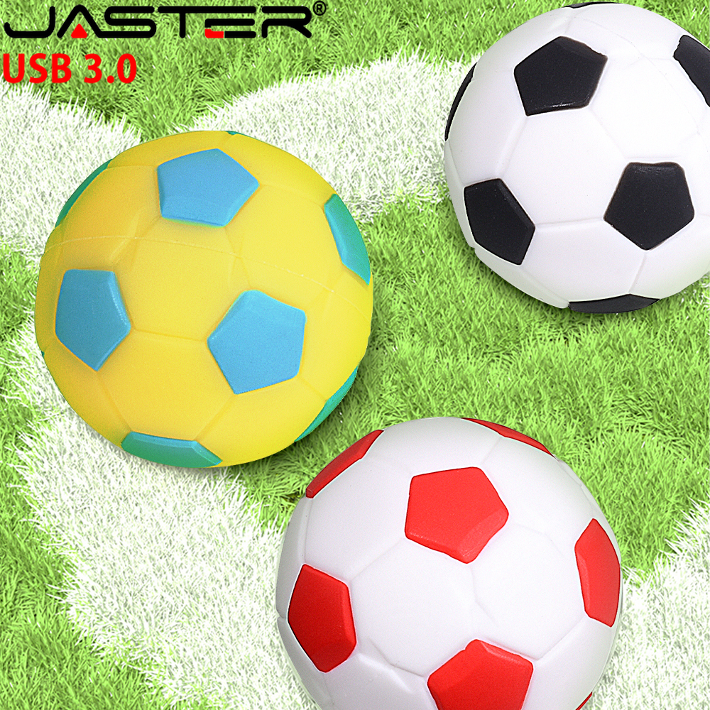 Piłka nożna USB 3.0 Pendrive 64GB Darmowy brelok do kluczy Pen Drive 32GB Kreatywne prezenty Cartoon Memory Stick Czarny Biały Czerwony Pendrive 16G