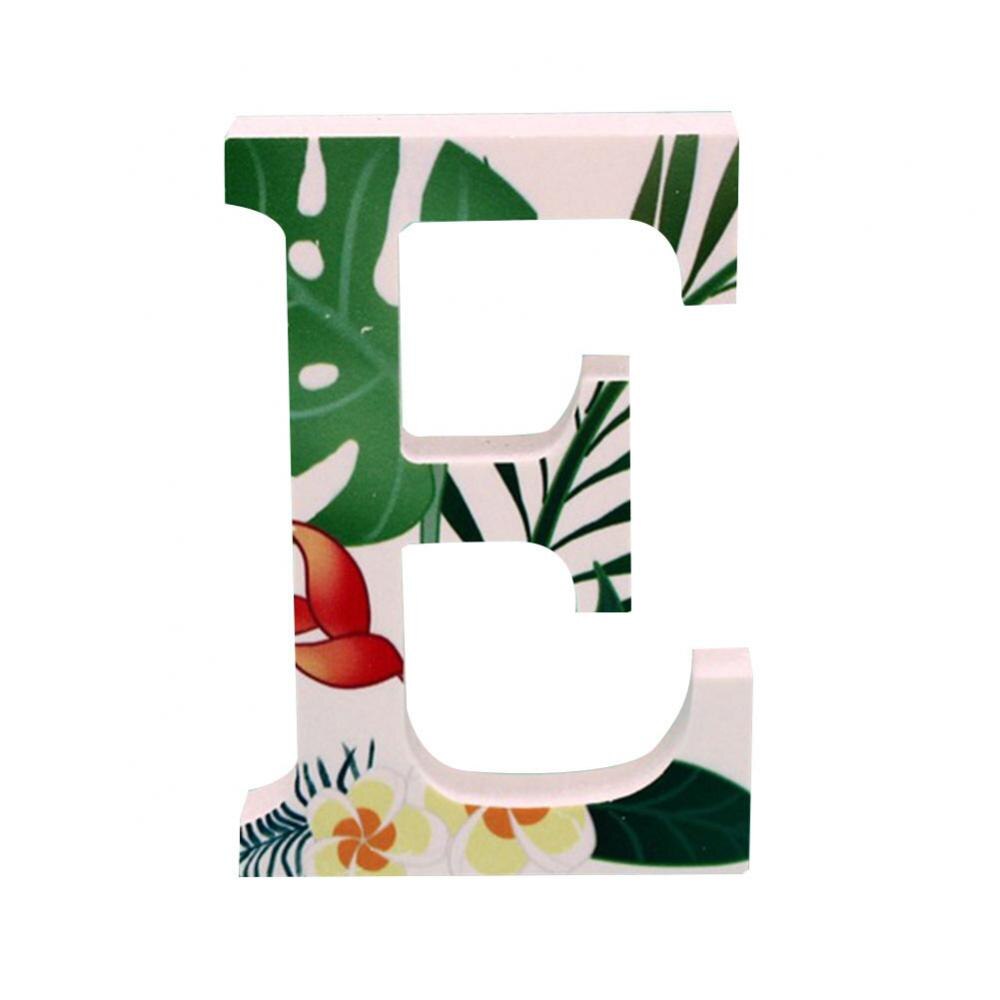 1Pc A to Z Summer White Tropical Plant Wooden Letter English Alphabet DIY wood Art Home Wedding Party Decoration