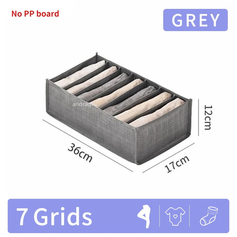 Closet Pants Organizer Cabinet Storage Organizer Box Storage Clothes Organizer For Underwear Sock Shirt Jeans Pants Organization: Light Grey