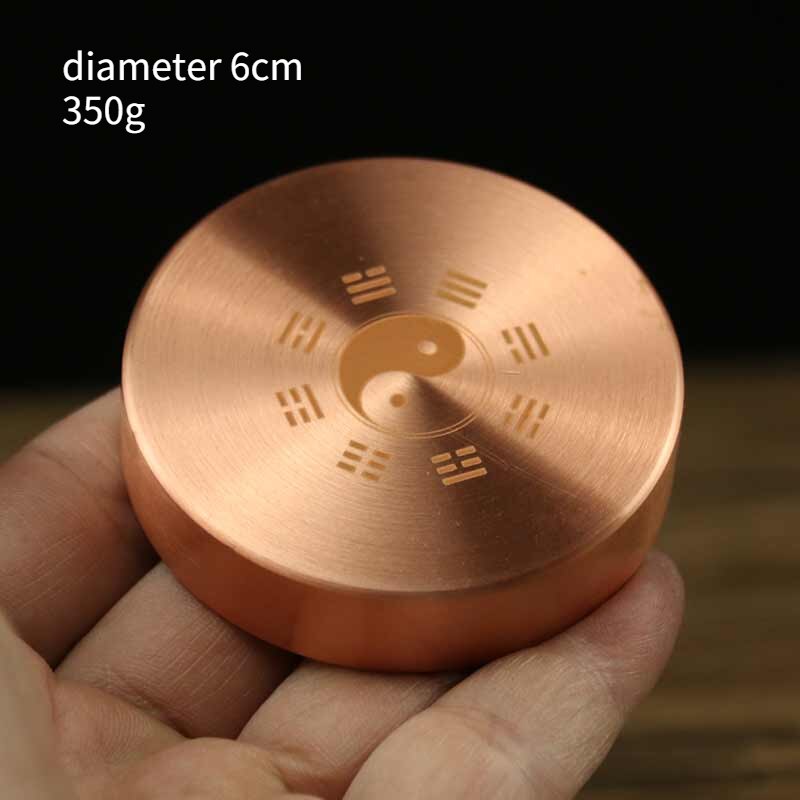 Draagbare Chinese Gossip Messing Papier Gewicht Ronde Presse-papier Metalen Chinese Brush Pen Schilderen Papier Gewicht Metalen Decoratie: J with pattern