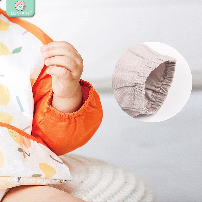 Elinfant Bavaglini con Maniche, 1pz Manica Lunga Impermeabile Bavaglino unisex Alimentazione Bavaglino Grembiule per il bambino infantile 6 Mesi a 2 Anni di Età