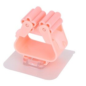 Mop Broom Holder Wall Mounted Mop Holder Household Adhesive Storage Broom Hanger Mop Hook Racks Kitchen Bathroom Organizer: Pink