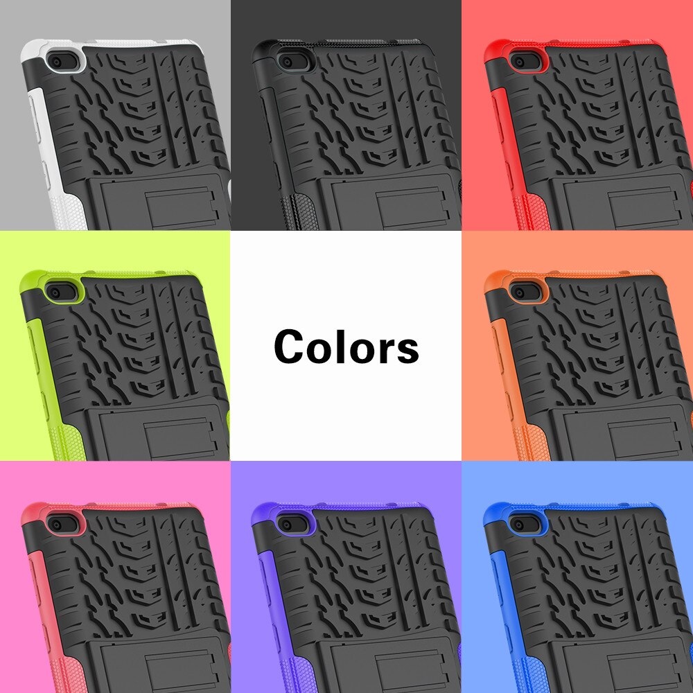 For Lenovo Tab E7 TB-7104F Shock-proof Rugged Hard Rubber PC Stand Case Cover Protective Cases Covers