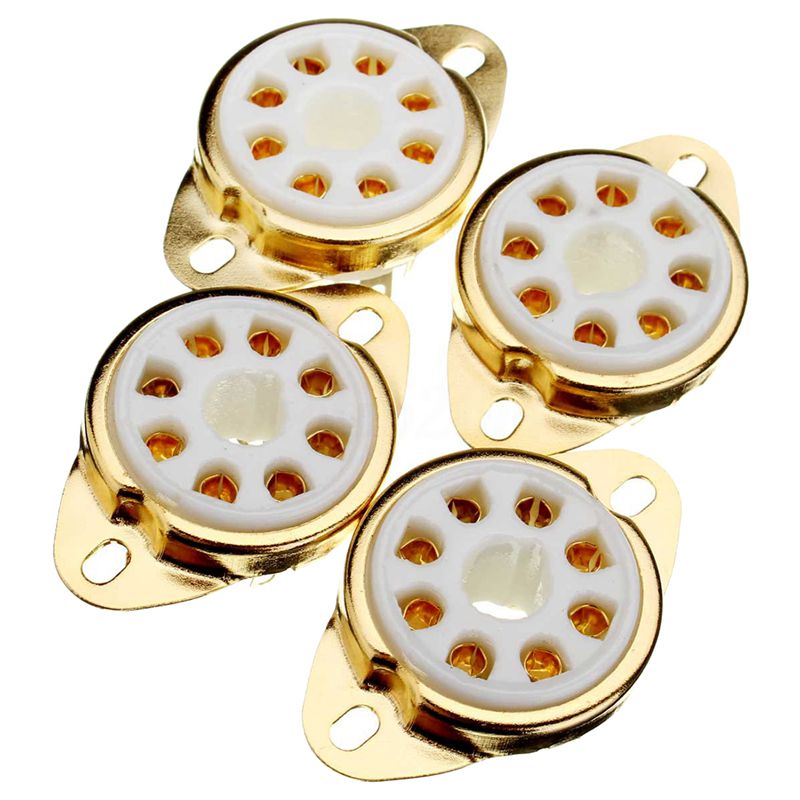 4PC 8 Pin Ceramic Socket Tube Top Vacuum Octal Value For KT88 EL34 6V6 6650 274B