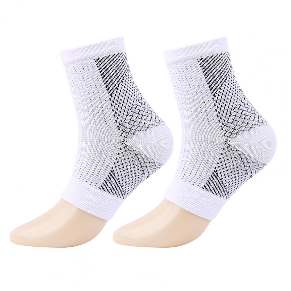 Calcetines tobilleros de compresión, calcetines con punta abierta de tubo medio, mangas tobilleras para neuropatía, soporte deportivo para tobillo, mangas para pies que absorben la humedad: L / Rojo