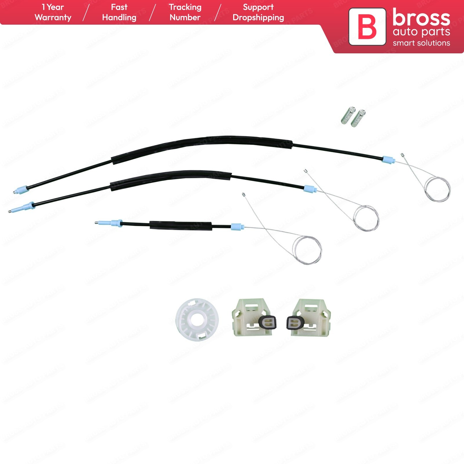 Bross Auto-onderdelen BWR428 Elektrische Ruitbediening Regulator Reparatie Kit Linker Of Rechter Deur Voor Vw Beetle 1997