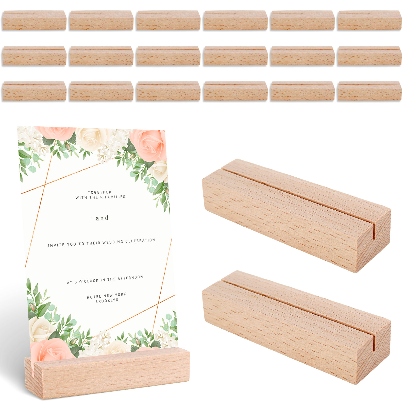 40/20pc Holz Basis Esstisch Tisch karten Halfter Tisch nummer Ständer Fotoclip Ständer Menü Regal Foto Memo Nummer Name Clip Basis: 2 stücke