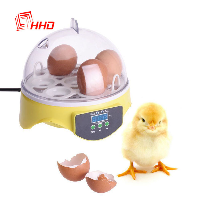 Mini 7 æg rugemaskine fjerkræ rugeri maskine automatisk ruger digital temperatur kontrol luge til kylling and fugle vagtler