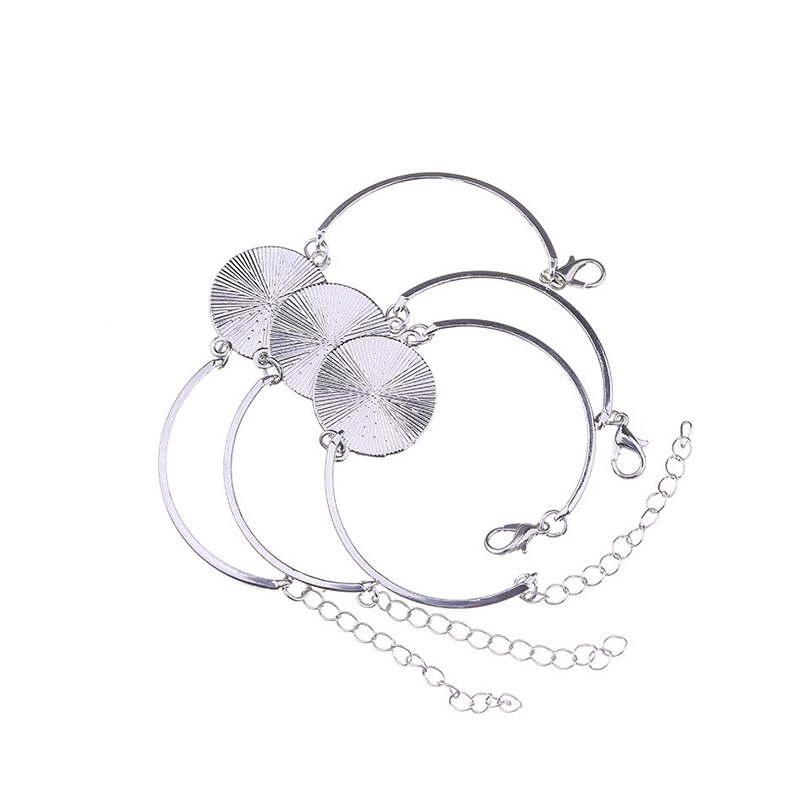 5 Stks/partij Metalen Cabochon Armband Fit 20Mm Cameo Instellingen Armbanden Bezel Blanks Diy Sieraden Maken Armband Bevindingen Accessoire: Rhodium