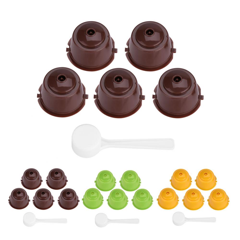 5Pcs Reusable Refillable Capsules Pods for Nescafe Capsula Dolce Gusto Machines Maker Nespresso Coffee Capsule Pod Cup Cafeteira
