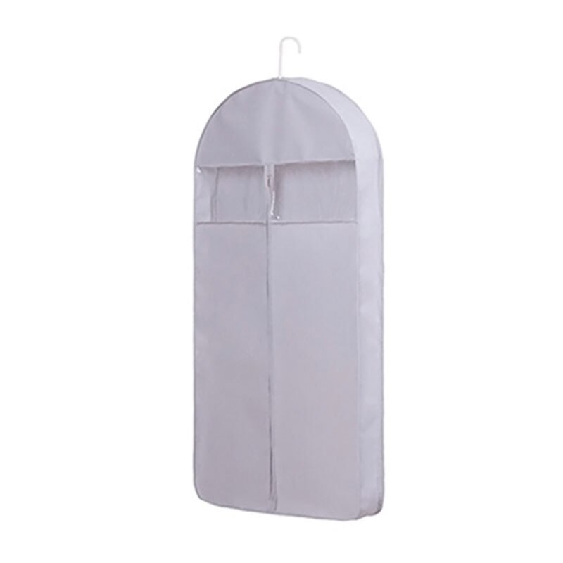 1PC Clothes Protector Breathable Transparent Suit Cover Wardrobe Storage Garment Bag Hanging Dustproof: grey / 60x10x88cm
