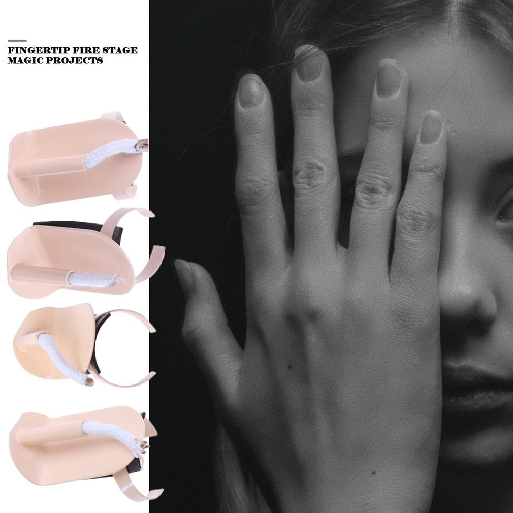 4pz impostato di Punta Delle Dita Il Fuoco Si Fuoco Dito Automatico Punta Delle Dita Fuoco Puntelli Magici Fuoco Unghie Magia Della Fase Puntelli