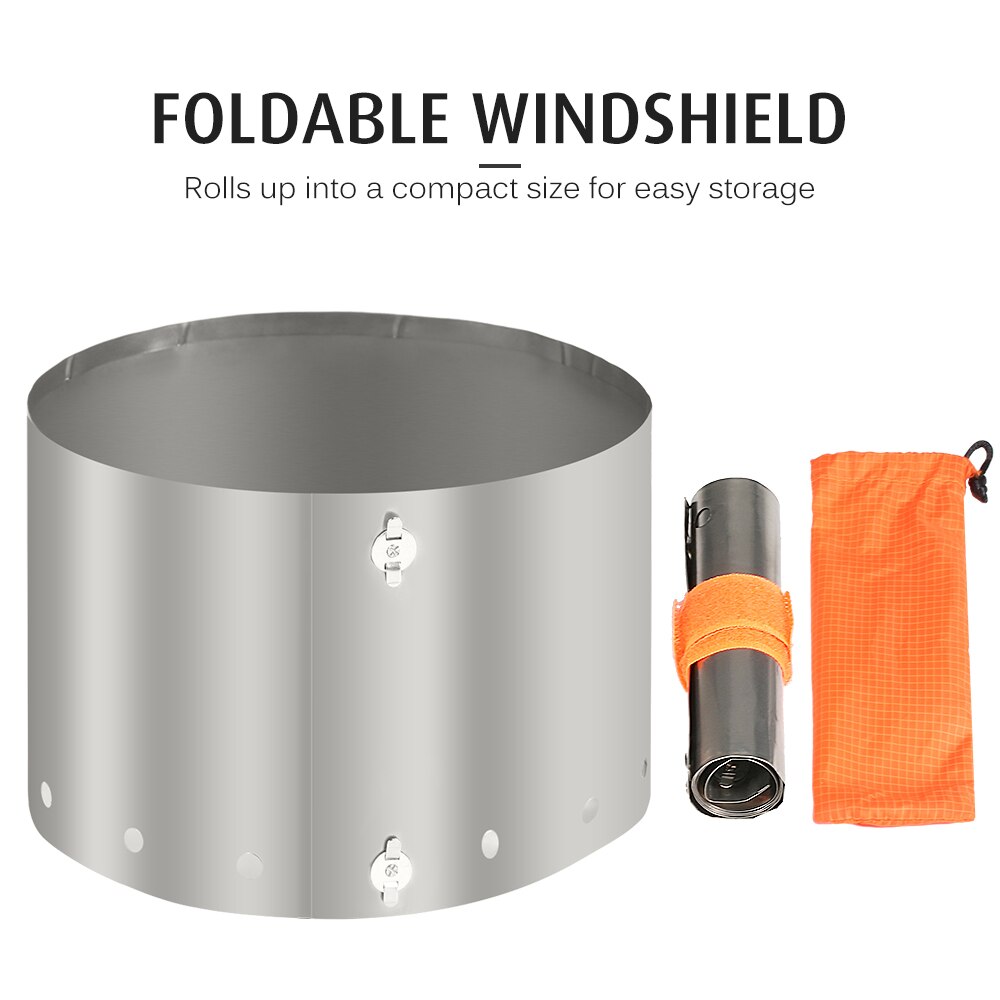 Lixada extérieur 4 pièces Camping titane batterie de cuisine ensemble 550ml tasse à eau tasse pliant solidifié alcool poêle Spork cuillère pare-brise