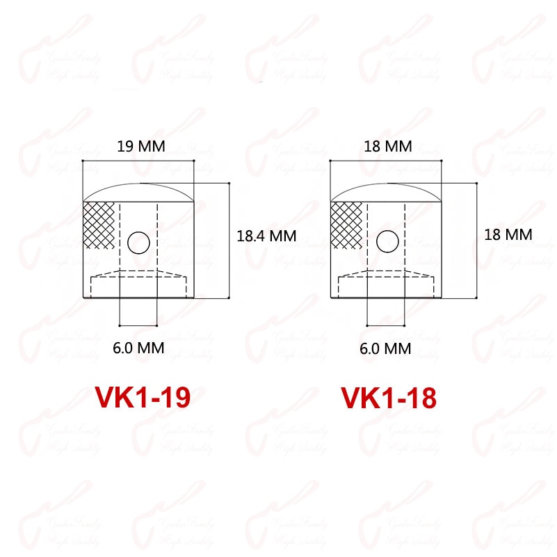 【made in japan】alkuperäinen aito gotoh dome metallinuppi sähkökitarabassolle  vk1-18 / vk1-19