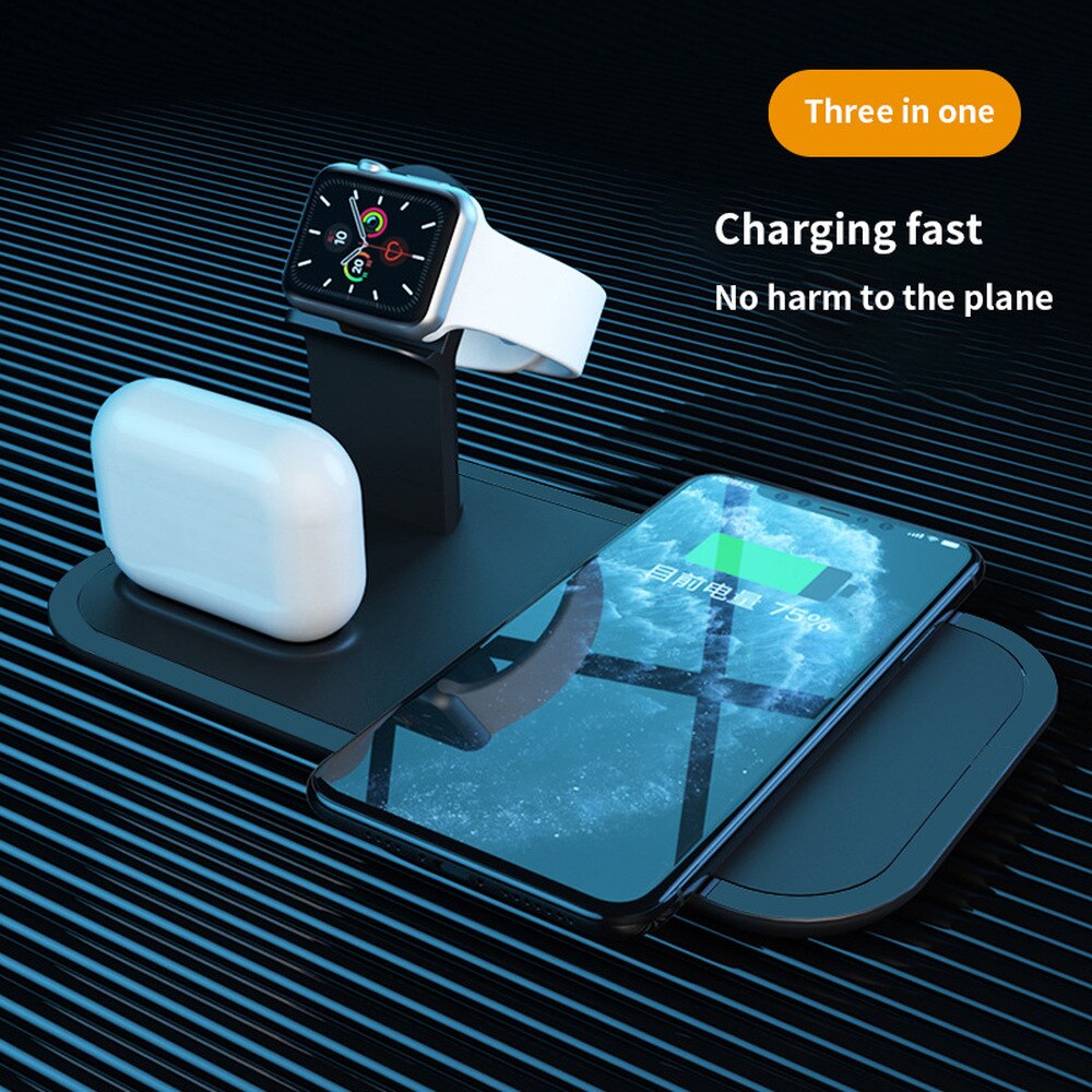 5 em 1 multifuntional carregador sem fio para apple relógio airpods airpods pro iphones série 10w rápida doca de carregamento sem fio