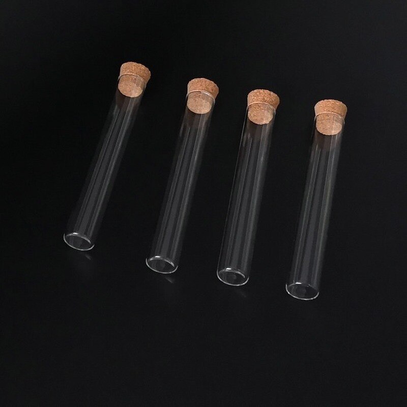 24 teile/los 15x100mm Klaren Flachen Boden Glas Reagenzglas Mit Korken Labor Liefert