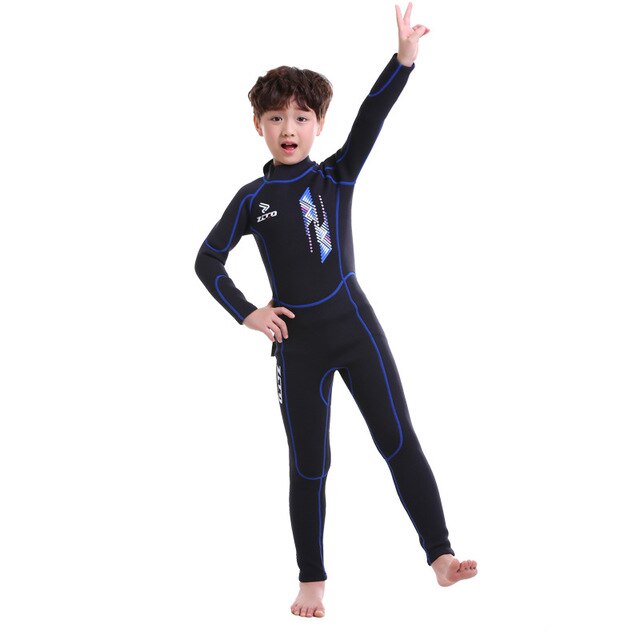 Kids Scuba One-piece 2.5 MM Diving Suit Neoprene Snorkeling Wetsuit Boys And Girls Keep Warm Long Sleeves UV protection SwimWear