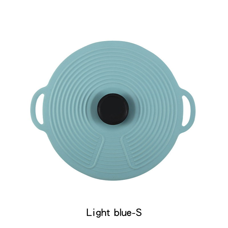 Reusable Self Sealing Lid Silicone Stretch Lids Universal Lid Silicone Bowl Pot Lid Silicone Cover Pan Cooking Food Fresh Cover: Light blue-S