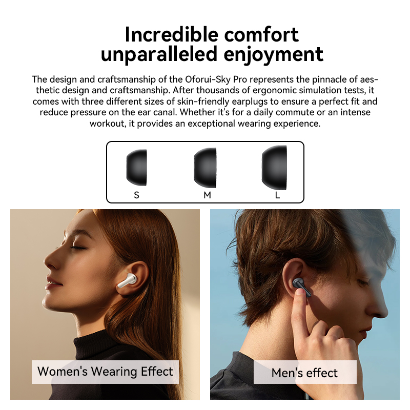 Bezprzewodowe słuchawki douszne Oforui Słuchawki Bluetooth 5.3 Bluetooth 46dB ENC Hi-Res Słuchawki douszne 4 mikrofony bezprzewodowe