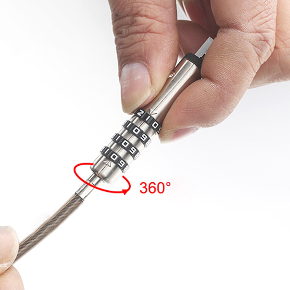 Protective Universal Combination Office 4 Digit Password Keyless Cable USB Port Security Laptop Lock Anti Theft