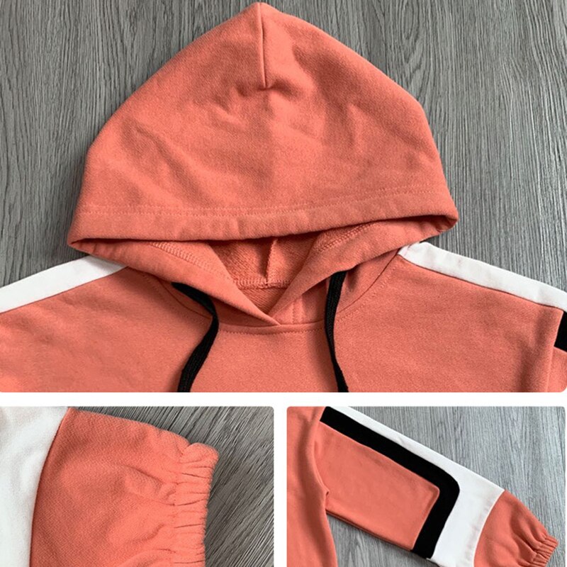 Herfst Kinderkleding Meisjes Hooded Sweatshirt Tiener Meisjes Katoen Patchwork Sweater Mode Toevallige Sweater, #9117