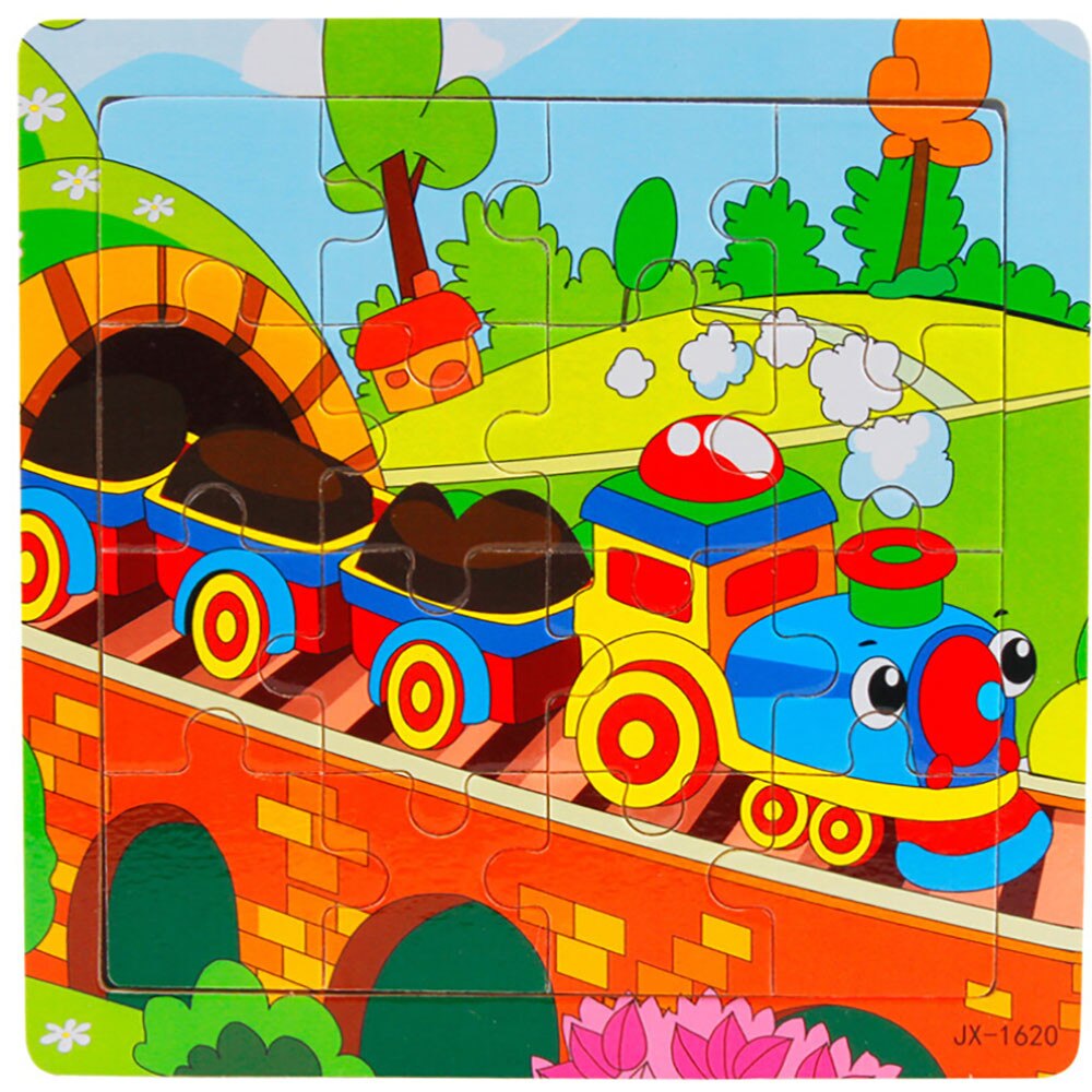 9/14/20 tabletten Kinder Spielzeug Holz Puzzle Holz 3D Jigsaw für Kinder Baby Cartoon Tier Verkehrs Puzzles pädagogisches Spielzeug Z925: H 16 tablets