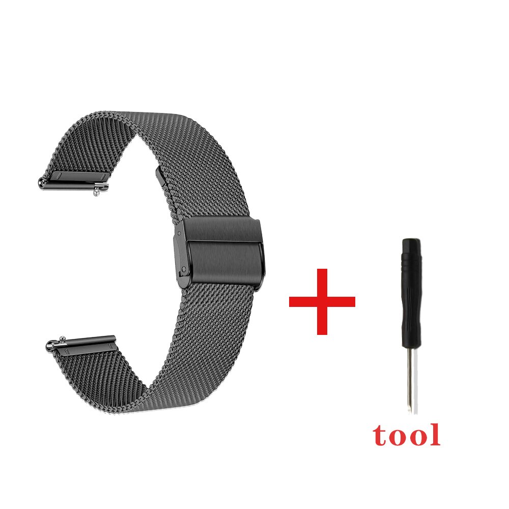 20 22mm bånd til samsung galaxy ur 46mm/42mm/ aktive 2 gear  s3 frontier/huawei ur  gt 2e/2/ amazfit bip/gts rem urrem: Sort / 22mm