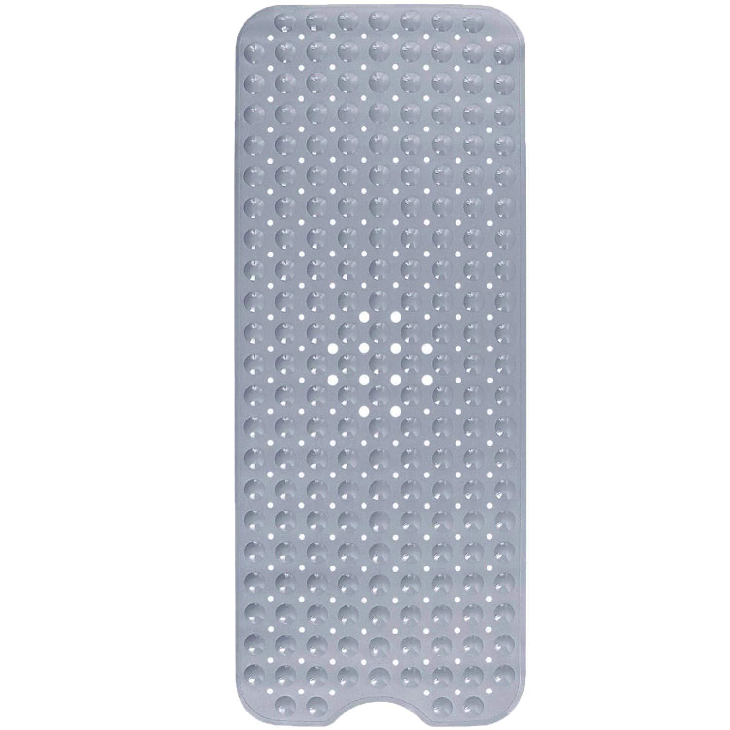 40*100cm Mat Bathtub Bath Mat PVC Large Bathtub Safety Shower Non-slip Bath Mats With Suction Cups Floor Mat: Solid gray