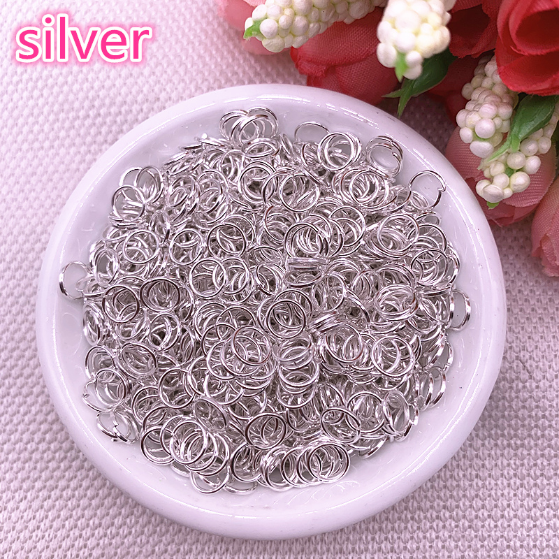 4/6/8mm zilveren Ringetje Single Loop Open Jump Ringen Ringen voor Sieraden Ketting Armband Ketting connector Bevindingen Connector: 6mm(200pcs)