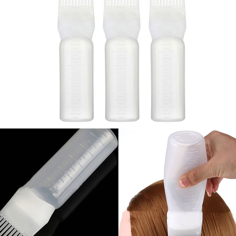 3 pièces cheveux colorant bouteille applicateur peigne Salon cheveux coloration teinture bouteille coiffure shampooing peigne bouteille