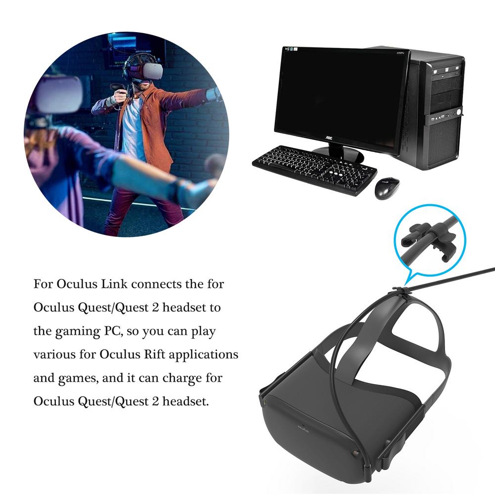 Vr tilbehør for oculus quest 2 1 link vr headset datalinje ladekabel usb 3.1 type c dataoverføring usb-a type-c kabel 5m