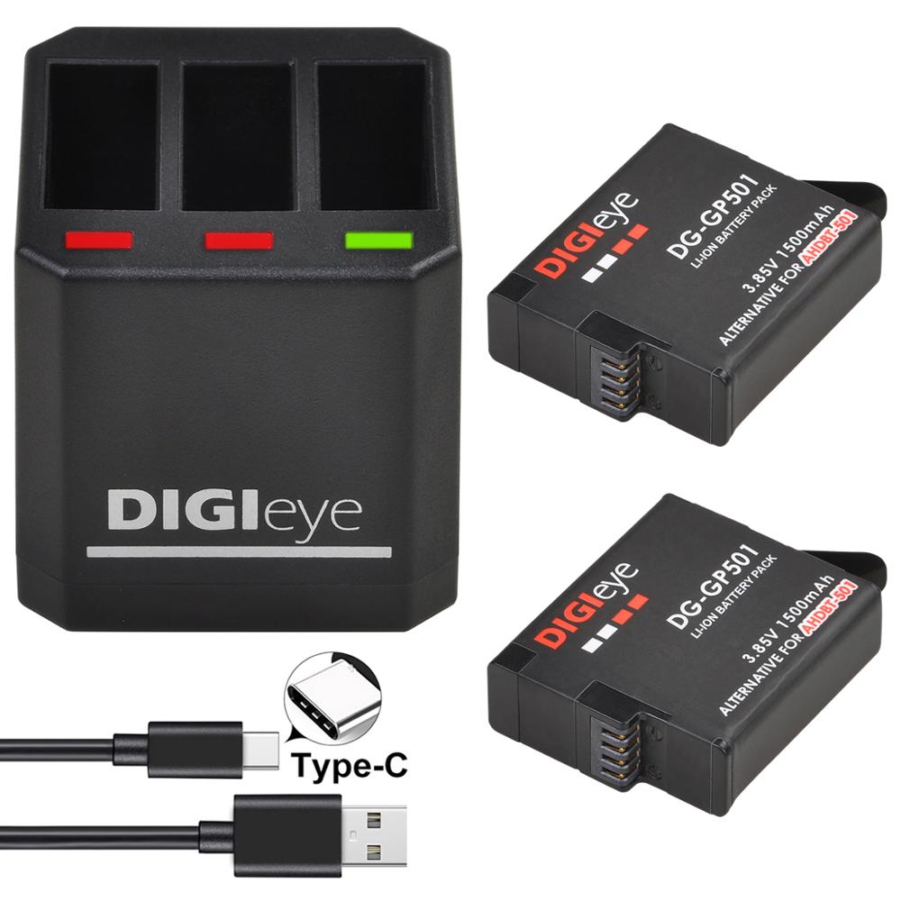 Caricabatteria triplo MAXCAM Power per GoPro HERO 12/HERO 11/HERO 10