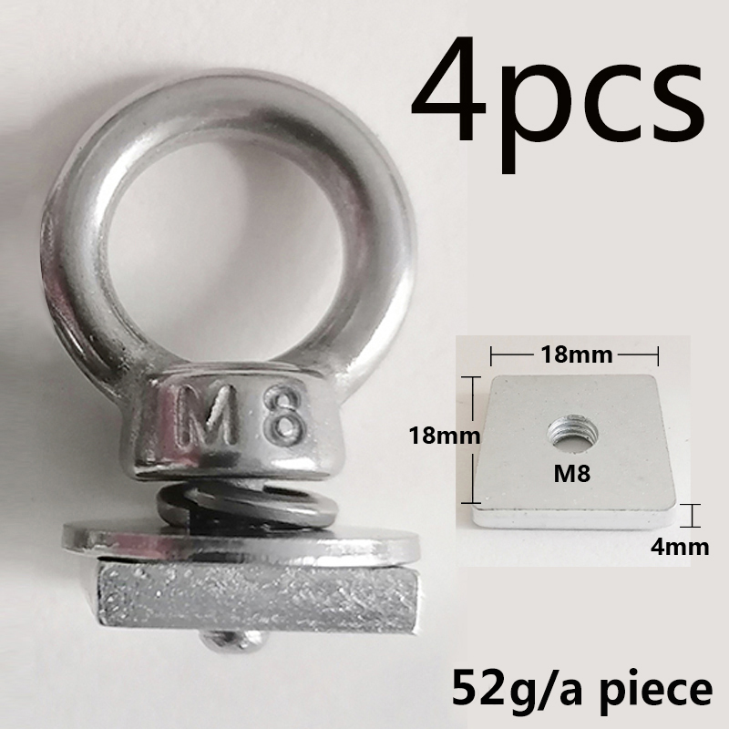 Eyebolts Squarenut Schroef M8 #304 # Roestvrijstalen Hijsring Ankerbevestigingsmiddel Veel Gebruikt In Auto Dakrak Thule Whispbar Yakima: Donkergrijs