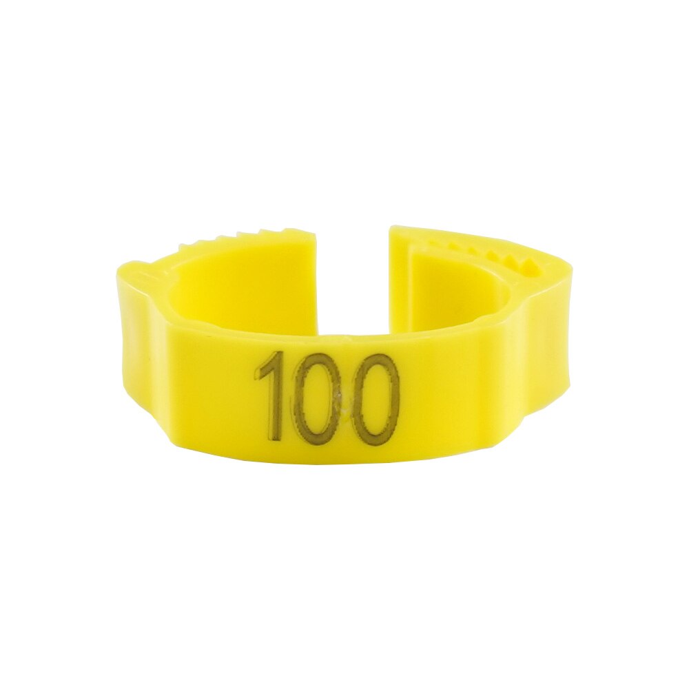 30PCS Numbered Poultry Chicken Leg Band Clip-on Adjustable Buckle Ring For Animal Duck Pigeon Goose Digital Label 6 Colors: Yellow (30pcs) / Random Numbers