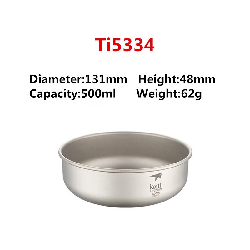 Porslin skål titan skålar utomhus vandring resa picknick kokgryta bärbar ultralätt camping skål 300ml-600ml: 500ml