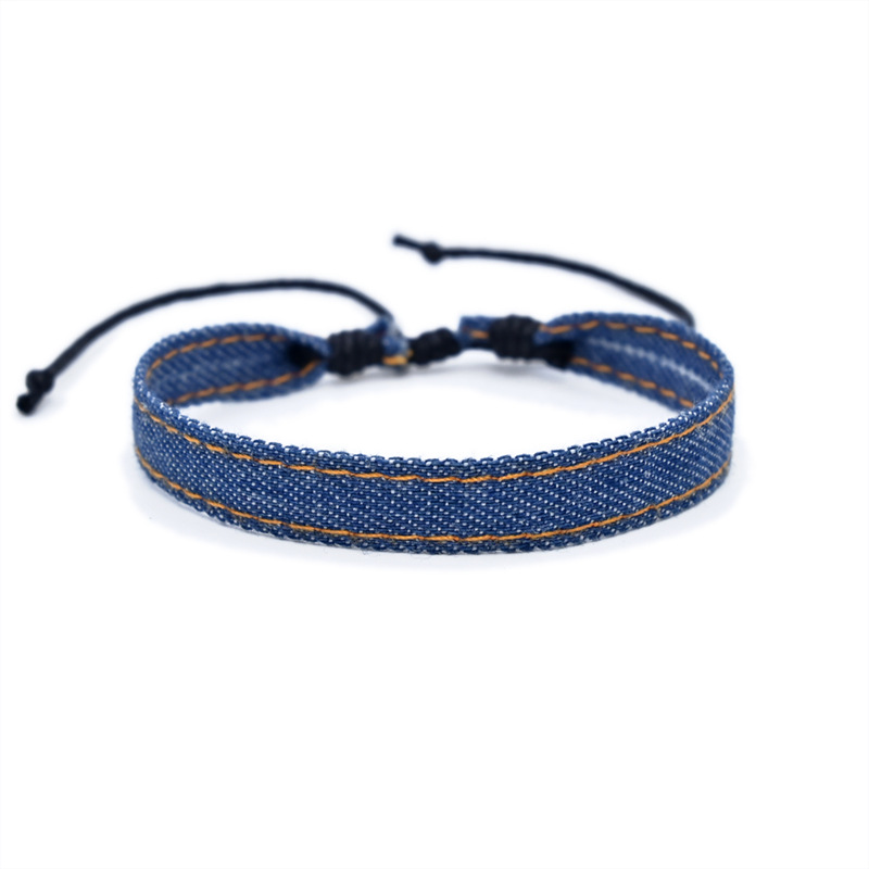 Jahrgang Stern aufbringen blau literarischen Denim Stoff Armbinde für Frauen Männer gotisch ethnischen Hand gewebten Armbinde Modeschmuck: Kobalt violett