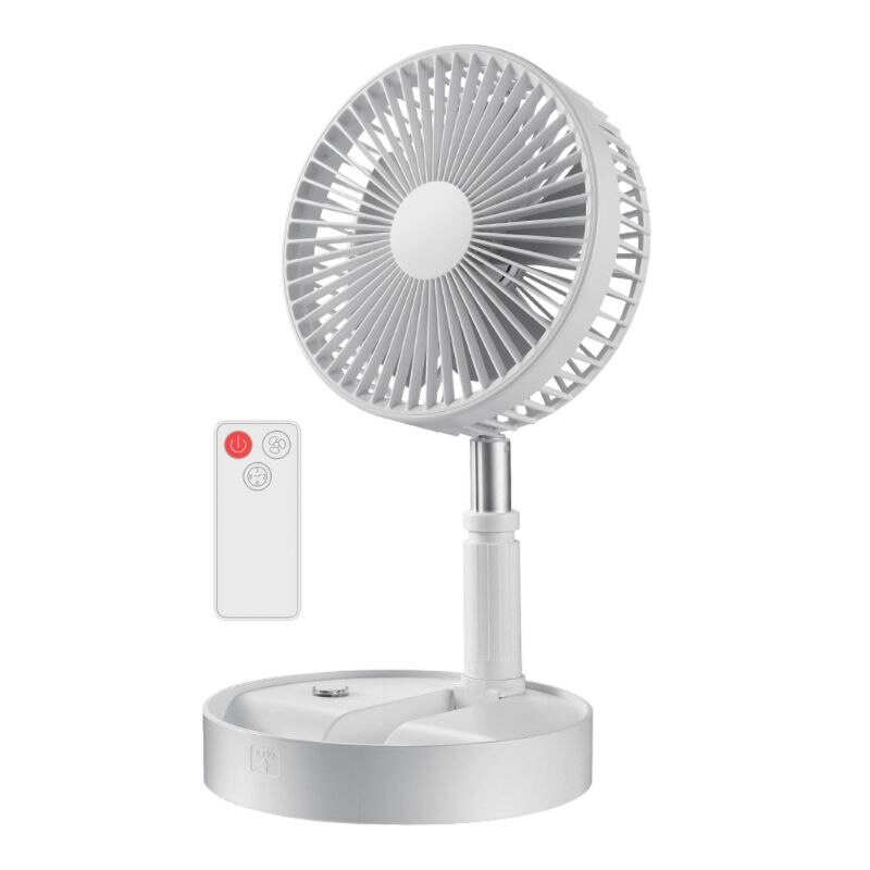 7200mAh Folding Telescopic Floor Desk Fan Remote Control Timing Air Cooler 4 Speed Rechargeable USB Fan for Home Outdoor Camping