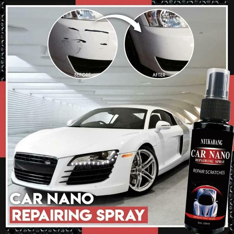 Bil karosseri reparation nano flydende spray polish maling voks spray spray coat film remover nano klud bil maling plejesæt 100ml