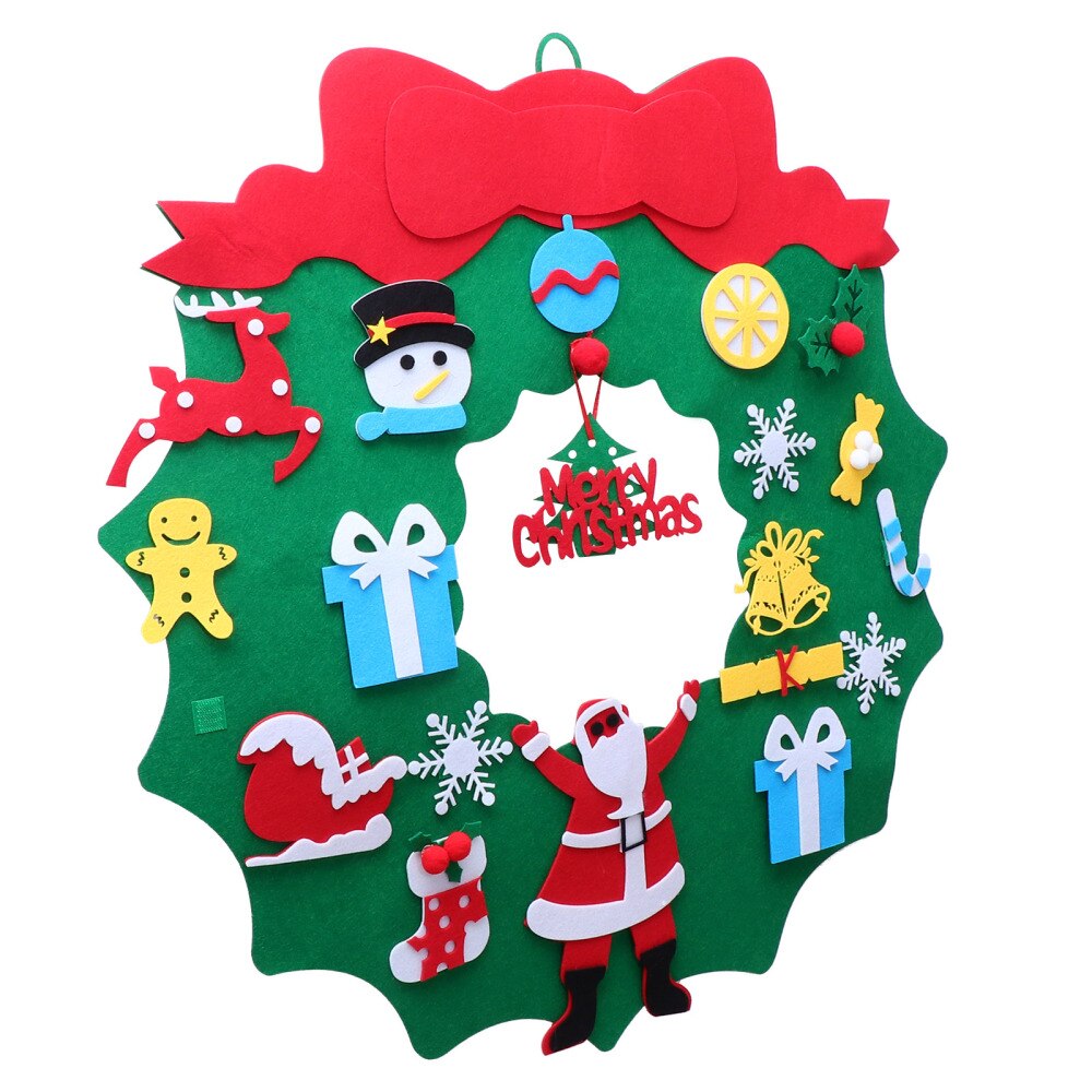 1Pc DIY Christmas Handcraft Party Prop Decor Pendant Wall Ornament Felt Tree for Bar Office