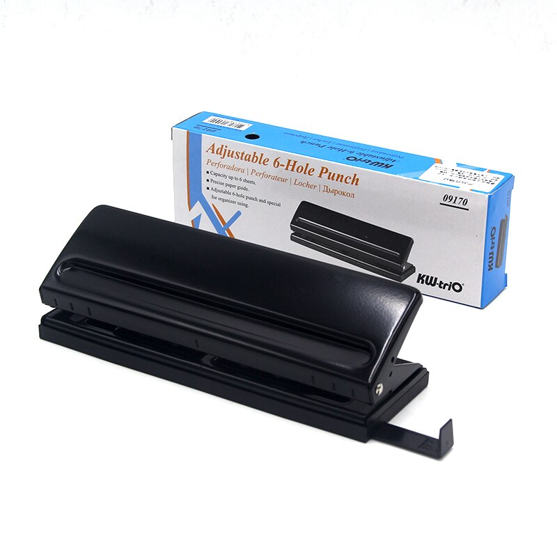 Metal A4 6 Holes Punch School Paper Cutter Adjustable 3/4 Hole Puncher Scrapbooking Punches DIY Tools Office Binding Supplies