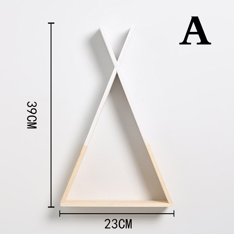 Estantería triangular de madera de estilo nórdico, colores bonitos estante de pared, estantería de almacenamiento de libros Trigon para el hogar, habitación de bebé, decoración DIY: Blanco