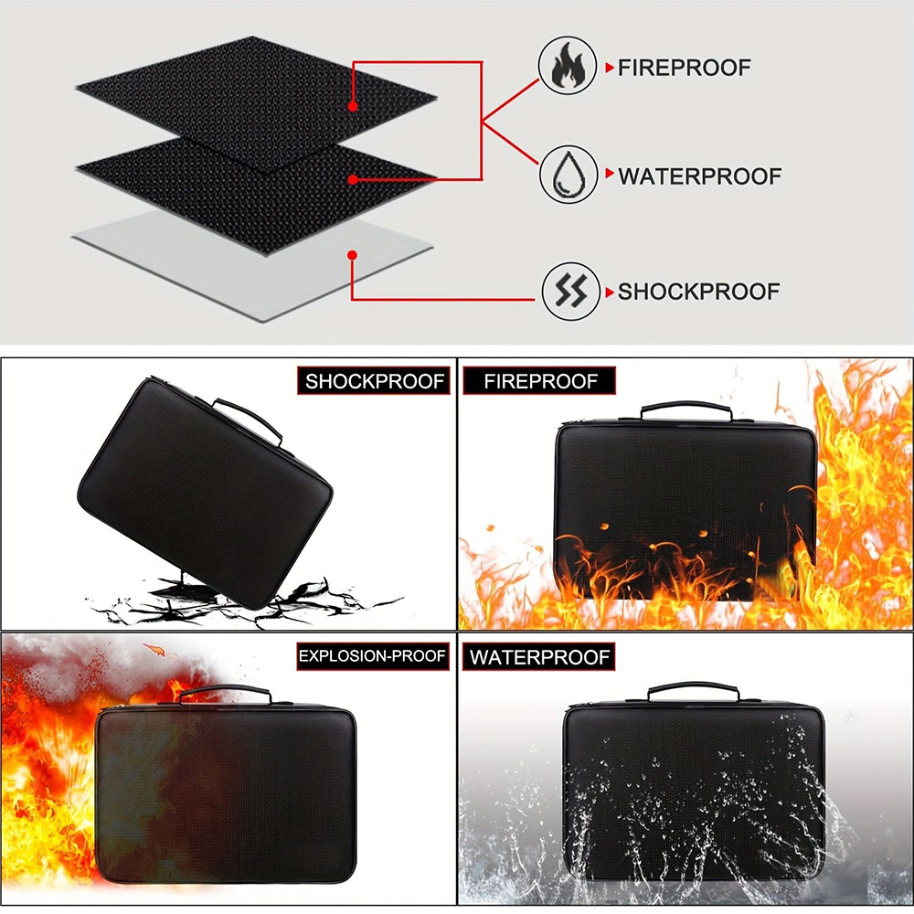 Battery Storage Box Large Capacity Fireproof Waterproof Family Lithium Battery Storage Box Size 32*22*8cm
