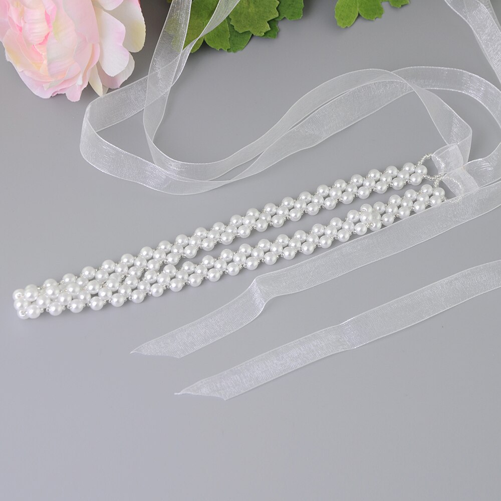 TRiXY S34 perles ceintures ceintures de mariage soirée robe de soirée robes ceintures mariée mariée demoiselle d'honneur taille ceintures ceintures: white