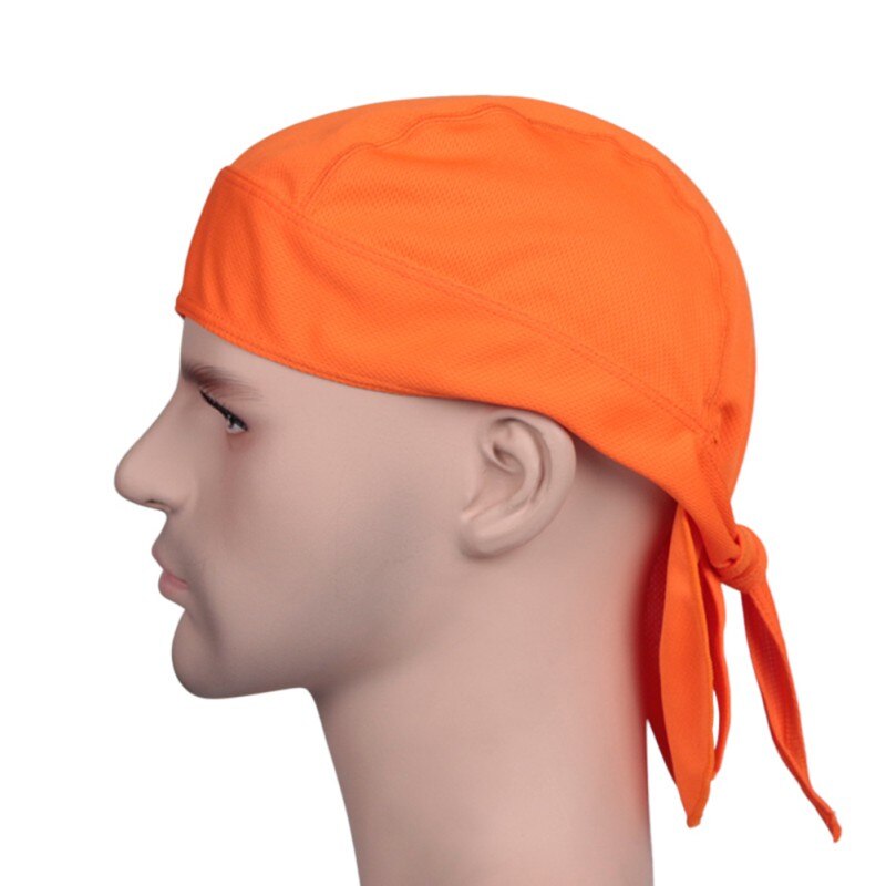 6 Colors Summer Quick Dry Cycling Cap Men Outdoor Head Scarf Headscarf Running Riding Pirate Hat Hood: Orange