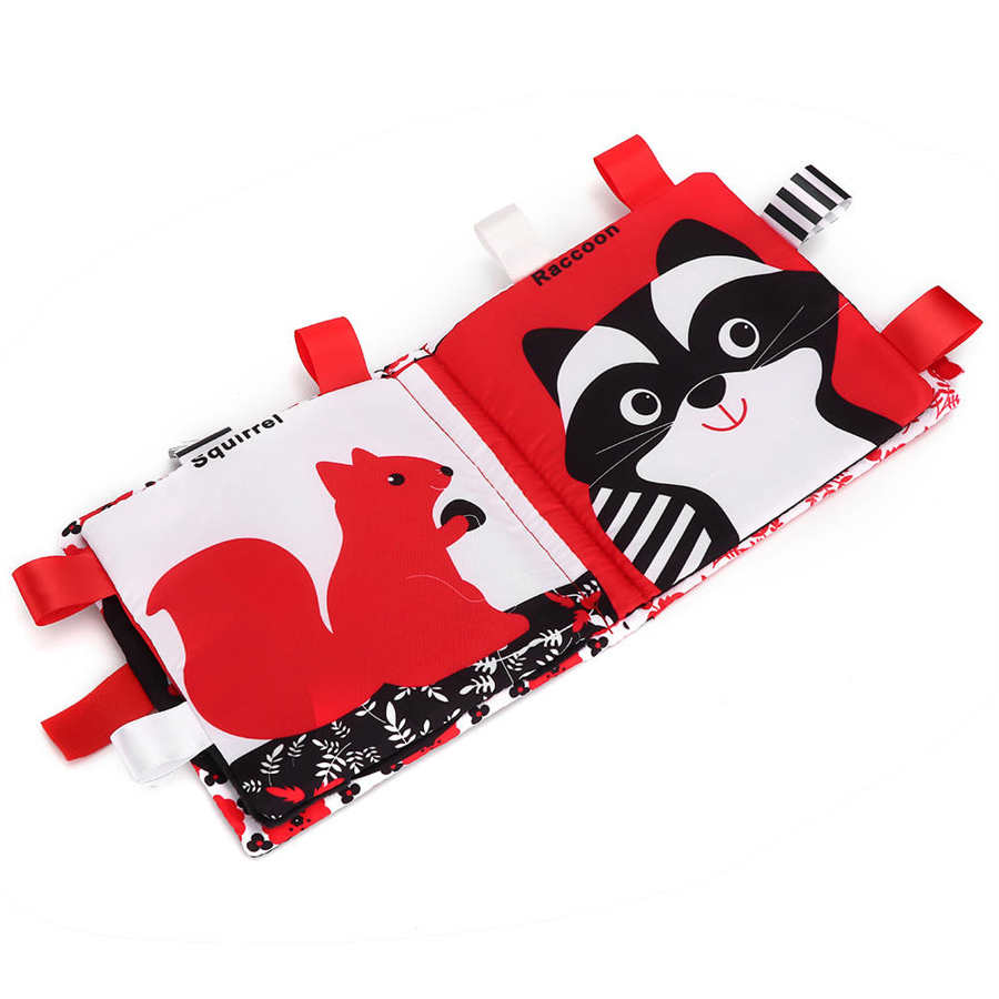 Libro di panno sviluppo visivo lavabile libro di panno dei bambini del bambino libro di testo giocattoli per i più piccoli bambini 6 mesi a 3 anni